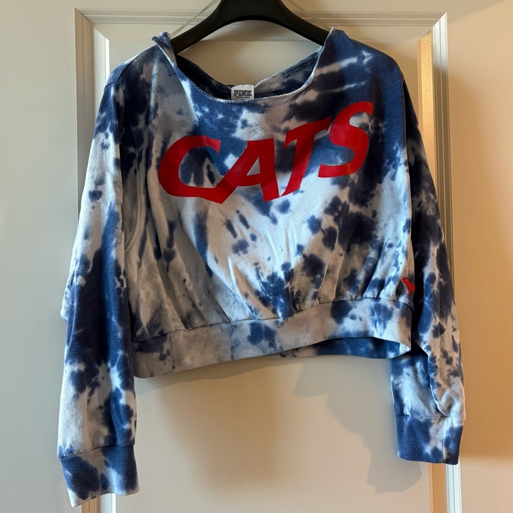 Y2K Tie-Dye Off the Shoulder University of Arizona Wildcats Cats Sweatshirt